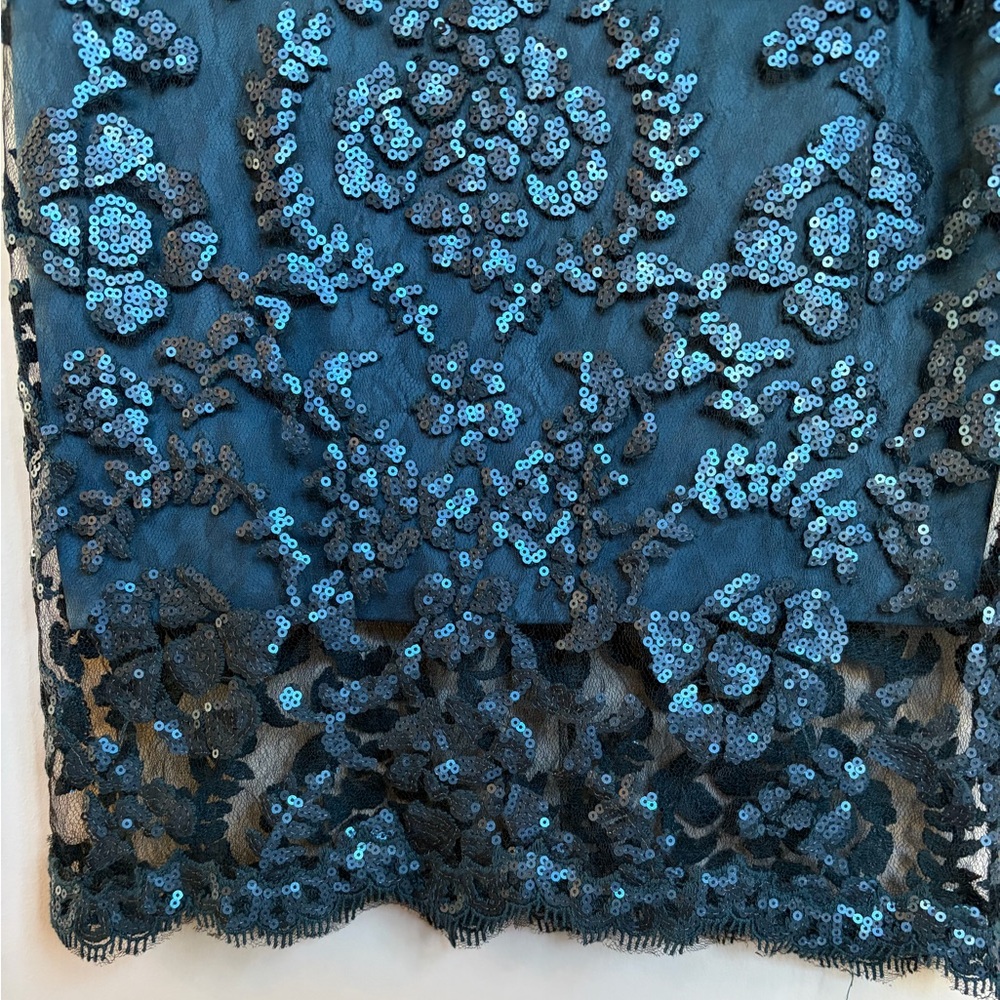 Tadashi Shoji Dress, Teal Lace Overlay‎ - Picture 6 of 12
